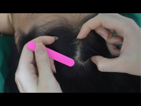 ASMR Scalp Scratching Tingly, Real Person Hair Parting, Hair Combing For Headache Relief