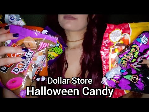 ASMR Eating Halloween Candy( Trying Dollar Store Candy)( Eating Starts At 7:45)