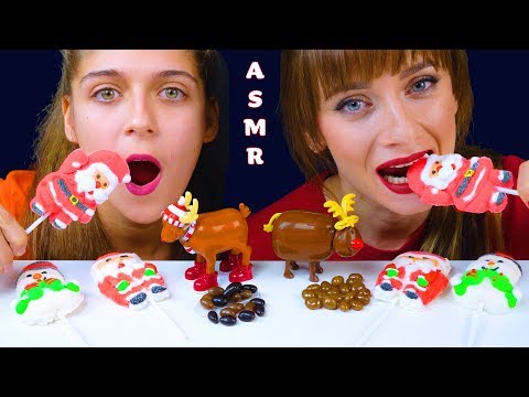 ASMR CHRISTMAS EDITION EDIBLE MARSHMALLOW SANTA, SNOWMAN AND FUNNY CANDY DISPENSER MUKBANG 먹방