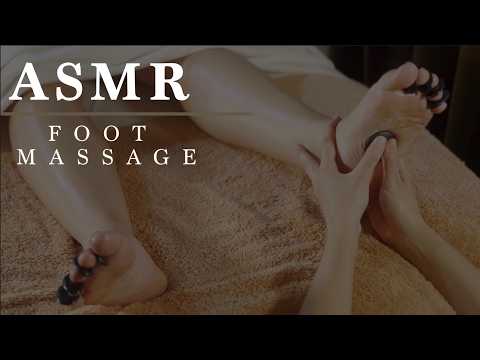 ASMR Foot Massage with Hot & Cold Stones