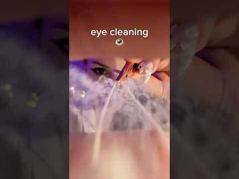 Found a spiderweb but no spider 😨🕷️ #asmr #asmrpov #eyecleaningasmr #satisfyingsounds #tingles