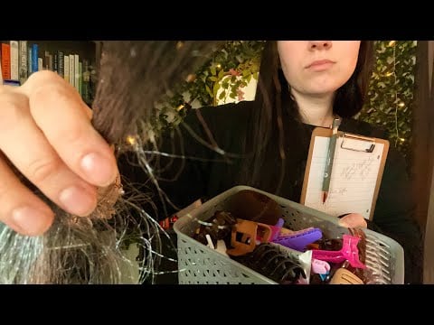 ASMR Hair Clip Store | Brushing, Clipping, Hair Play, Spray Sounds