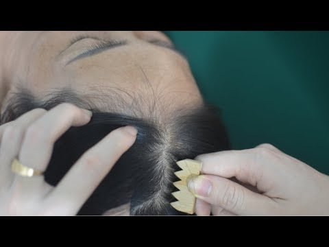 ASMR Head Scratching With Wooden Tools, Relaxing Hair Sounds Make You Stress Relief