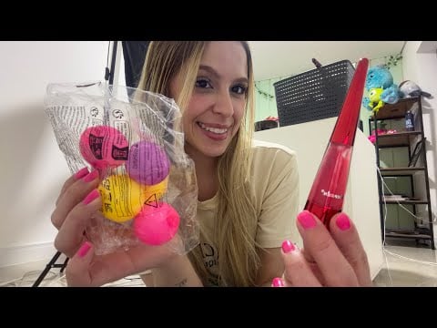 ASMR MOSTRANDO MINHAS COMPRINHAS  DE MAKE E GATILHOS NOVOS ✨