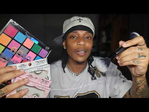 ASMR Black Guy Does Your Summer Makeup | GRWM 💄