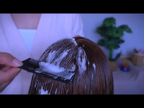 ASMR Scalp Treatment & Hair Brushing with Special Shampoo Whisper asmr