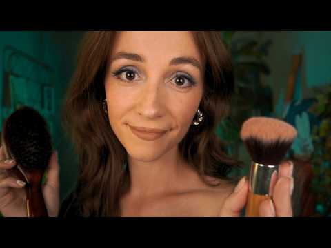 ASMR Roleplay ♥ Giving You a Soft Glam Makeover ♥ (makeup, hair, whispers, layered sounds)