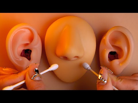 【ASMR】まさかの耳と鼻を左右同時にホジる音👃👂 ( マイク×4個 / 日本語字幕 )