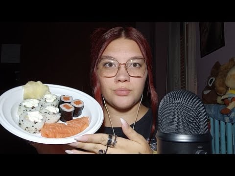 SUSHI MUKBANG (Eating Sounds)🍣😍💜 | ASMR ITA