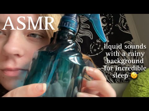 ASMR liquid sounds while it rains for a calming sleep 💤