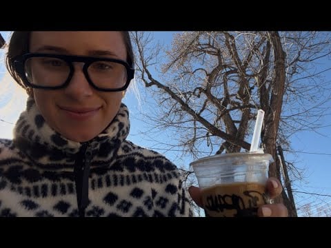 ASMR coffee outside + birds chirping (close up camera whispers + tapping) 