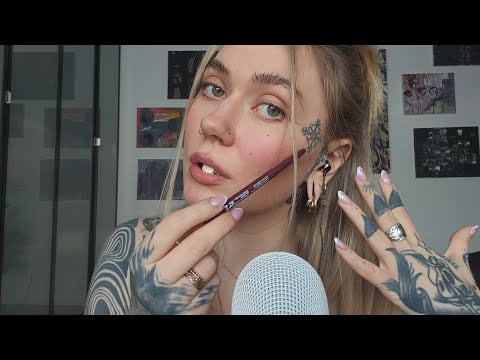ASMR Tattoo Tracing + Mouth Sounds For Deep Relaxation And Sleep 