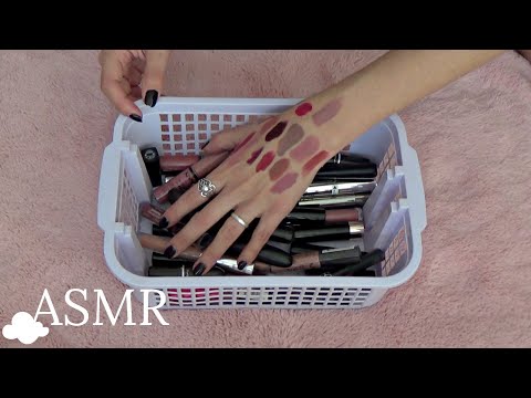 ASMR | Tapping and Swatching all of my Lipsticks (no talking) .:. CozyClouds