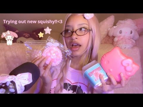 ASMR In franglish | Trying squishes for the first time!💫