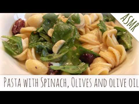 Binaural ASMR Eating Pasta with Spinach and Olives I Ear to Ear, Eating Sounds, Mouth Sounds