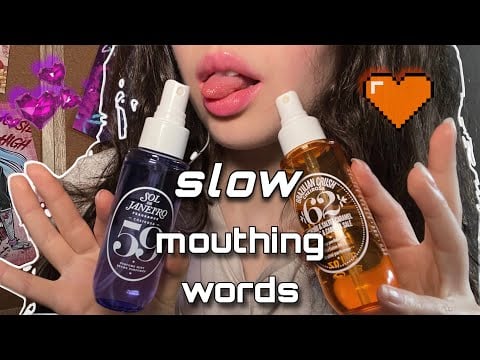 ASMR up close mouthing words, perfume bottle tapping, mouth sounds, and lid sounds 💜🧡