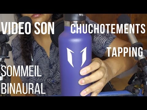 ASMR Français nail tapping sur bouteille en métal +100% whispering  *Endors toi avec du binaural