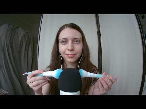 ASMR| Brushing & English trigger words| Кисточки & английские слова-триггеры😴