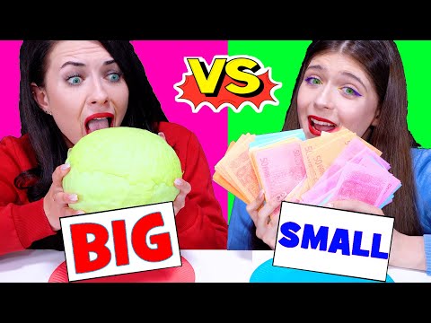 ASMR Big Giant Food VS Small Food Challenge By LiLiBu