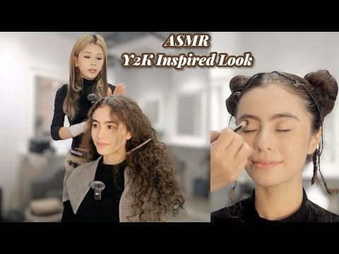 [ASMR] Y2K Inspired Hair & Makeup. Soft Spoken. Tokyo.Ginza