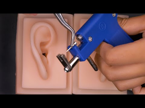 【ASMR】シリコン耳でピアッサーを4種類比較しました - Piercing Machine To The Silicon Ear【4 types】