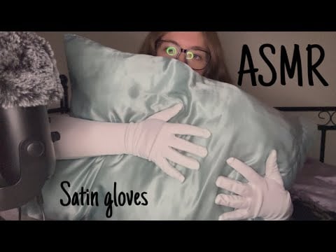 Satin glove sounds (satin on satin) • ASMR