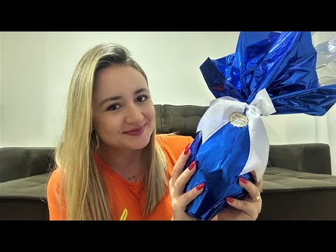 ASMR: PROVANDO OVO DE PÁSCOA RECHEADO DE 1KG