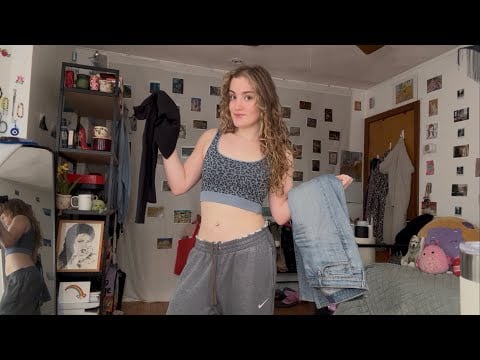 try on haul ASMR girl fabric scratching (trying to look Hot so i don’t feel Depressed) 