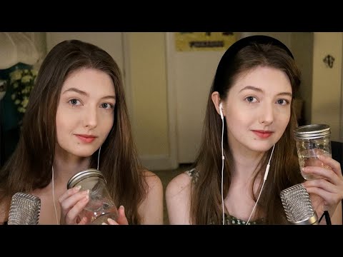 ASMR Twin Mason Jar Sounds - Tapping & Water (No Talking)