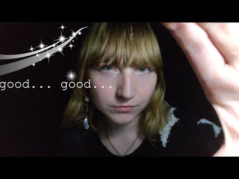 asmr HOLD STILL for TINGLES! 😈 ("good, good...", mouth sounds, yellow red bull)