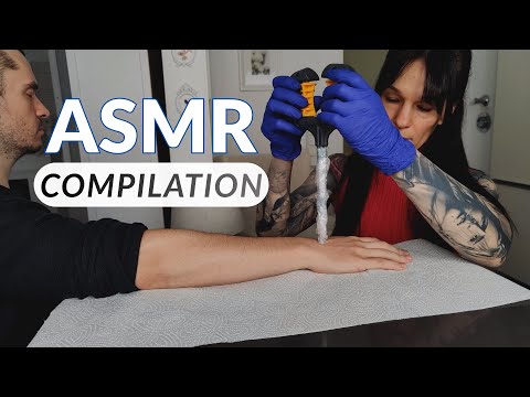 ASMR Compilation - Reiki Energy Flow / Muscle Therapy / Face Exam & Posture / Color Palette Makeup