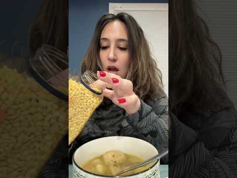 Matzah Ball Soup with Croutons #mukbang #eatingvideos #eating