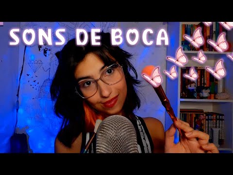 ASMR Sons de boca & pincéis na tela e no microfone | Para dar soninho