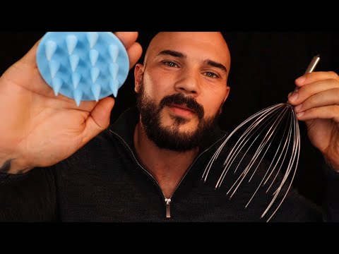 Relaxing ASMR Hair Brushing and Detailed Scalp Massage - Safe Personal Attention