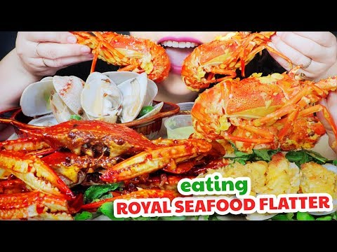 ASMR ROYAL SEAFOOD PLATTER(CLAMS,BABY GEODUCK,BLUE CRAB,CHEESY LOBTER)EATING SOUND | LINH-ASMR