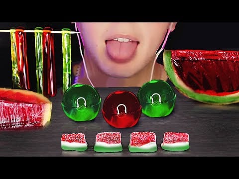 ASMR JELLY WATERMELON & SHEET JELLY & JELLY NOODLES & MARSHMALLOWS & SOUR CANDY 먹바 MUKBANG