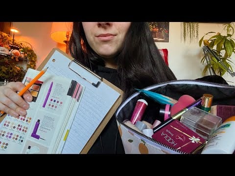 ASMR In Home Makeup Consultation | Rummaging, Brushing, Writing, Magazine Pages, Soft Spoken