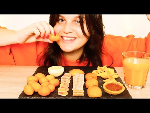 ASMR 🧡 ORANGE FOOD MUKBANG 🍊 (Eating sounds, eating show)