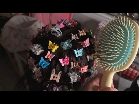 ASMR| You are infected w/hairclips 🦋, I remove them 😳