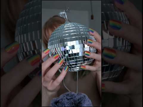 Disco Ball with Rainbow Nails🪩 🌈 #rainbow #discoball #asmrtriggers #asmrsounds #shorts