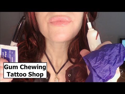 ASMR Gum Chewing Gentle Tattoo Artist