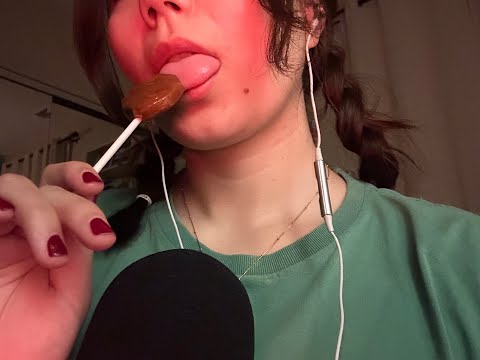 ASMR licking lollipop, mouth sounds