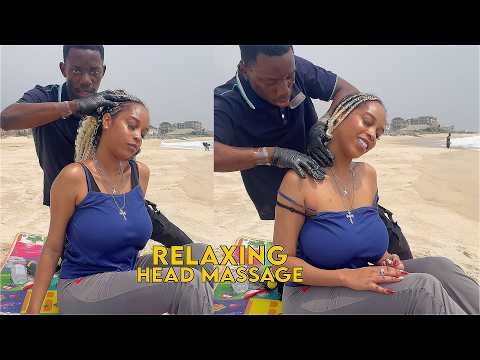 ASMR💫OUTDOOR AT THE BEACH FAST & AGGRESSIVE HEAD NECK AND BACK MASSAGE @SamXCas_ 
