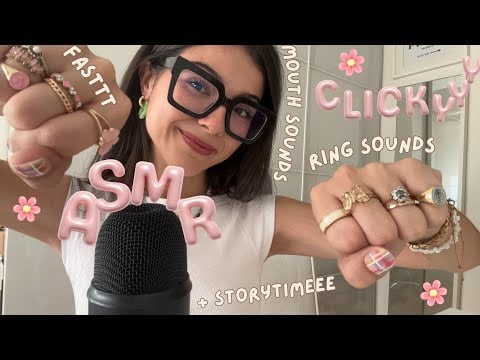ASMR🌙✨ Fast Super Clicky! Ring sounds + Mouth Sounds + Billie Eilish Concert Storytime + Hand Sounds
