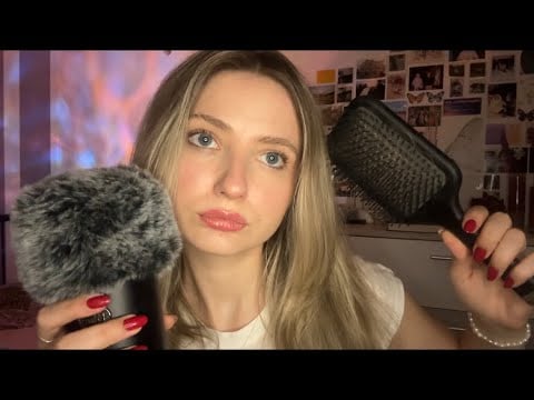 ASMR | hairplay ✨💆🏼‍♀️with german whisper ramble and mic fluffs 