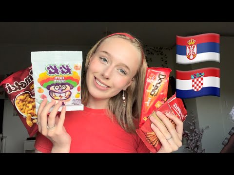 ASMR trying snacks from serbia & croatia 🇷🇸🇭🇷 | eating sounds mukbang