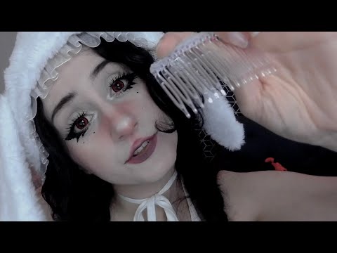 ASMR ✞ White rabbit brushes your hair