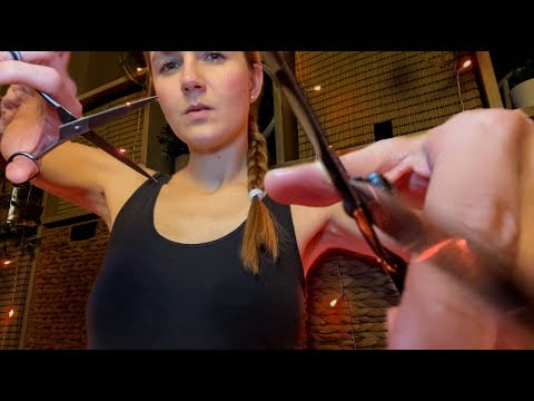 chaotic AGGRESSIVE haircut ✂️ sorry 😬 (asmr)