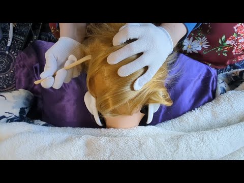 ASMR - Scalp Check and Neck Massage Roleplay - Soft Spoken, Cloth Gloves