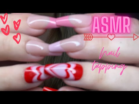 ASMR| 10 min Nail Tapping with vday nailz💕💖💅🏼